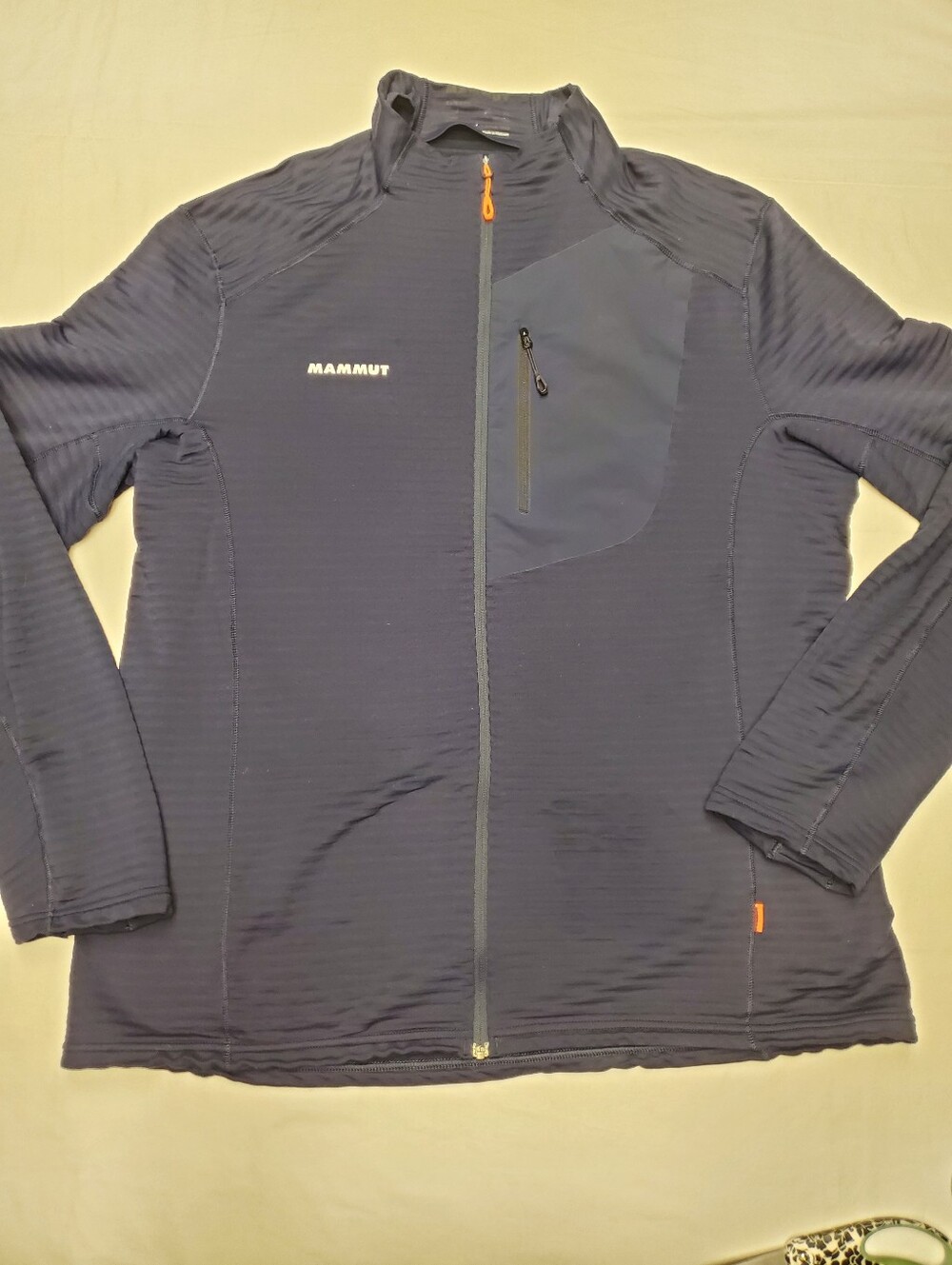 Mammut Men's Navy Blue Fleece Mid-Layer Full Zip Jacket | Mixed Media | Hiking